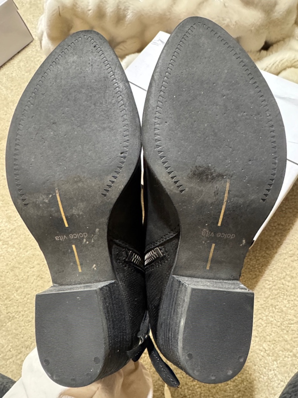 Dolce Vita Black Leather Ankle Booties with Side Buckle - Picture 3 of 7